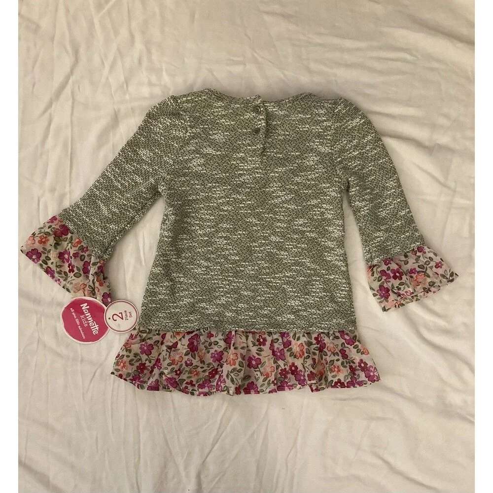 Size 5 Nannette Kids girl clothes - 1 piece Top | flower theme